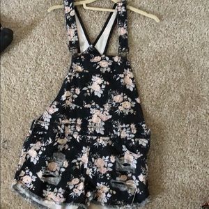 Forever 21 floral overalls